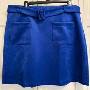 NWT Loft Royal UK Blue Suede Mini Skirt 16